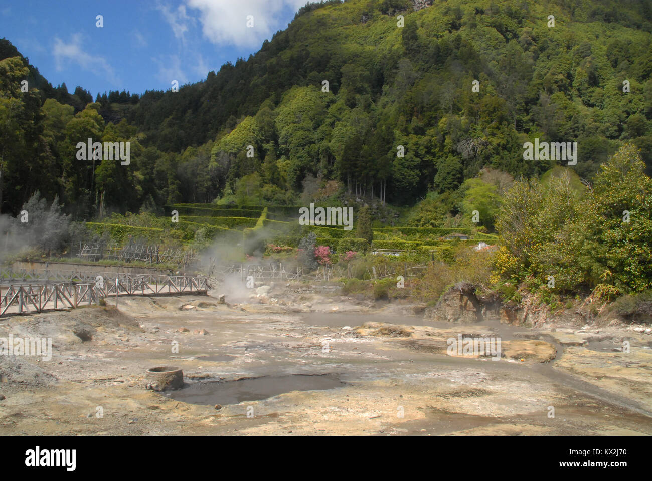 Caldeiras presso il Lago di Furnas, Sao Miguel, Azzorre, Portogallo Foto Stock