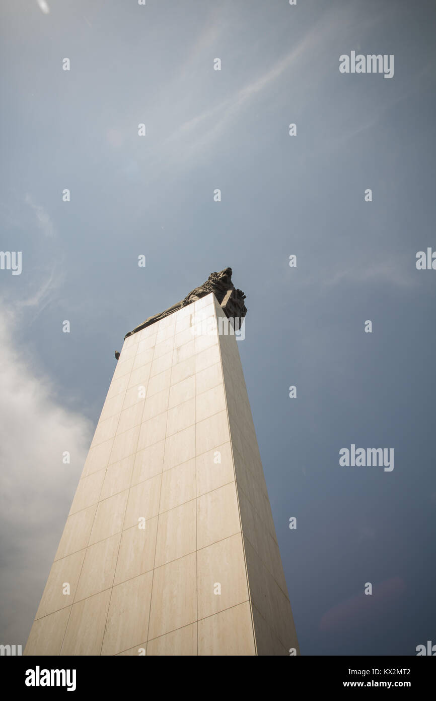 Lion statua a Bratislava Foto Stock