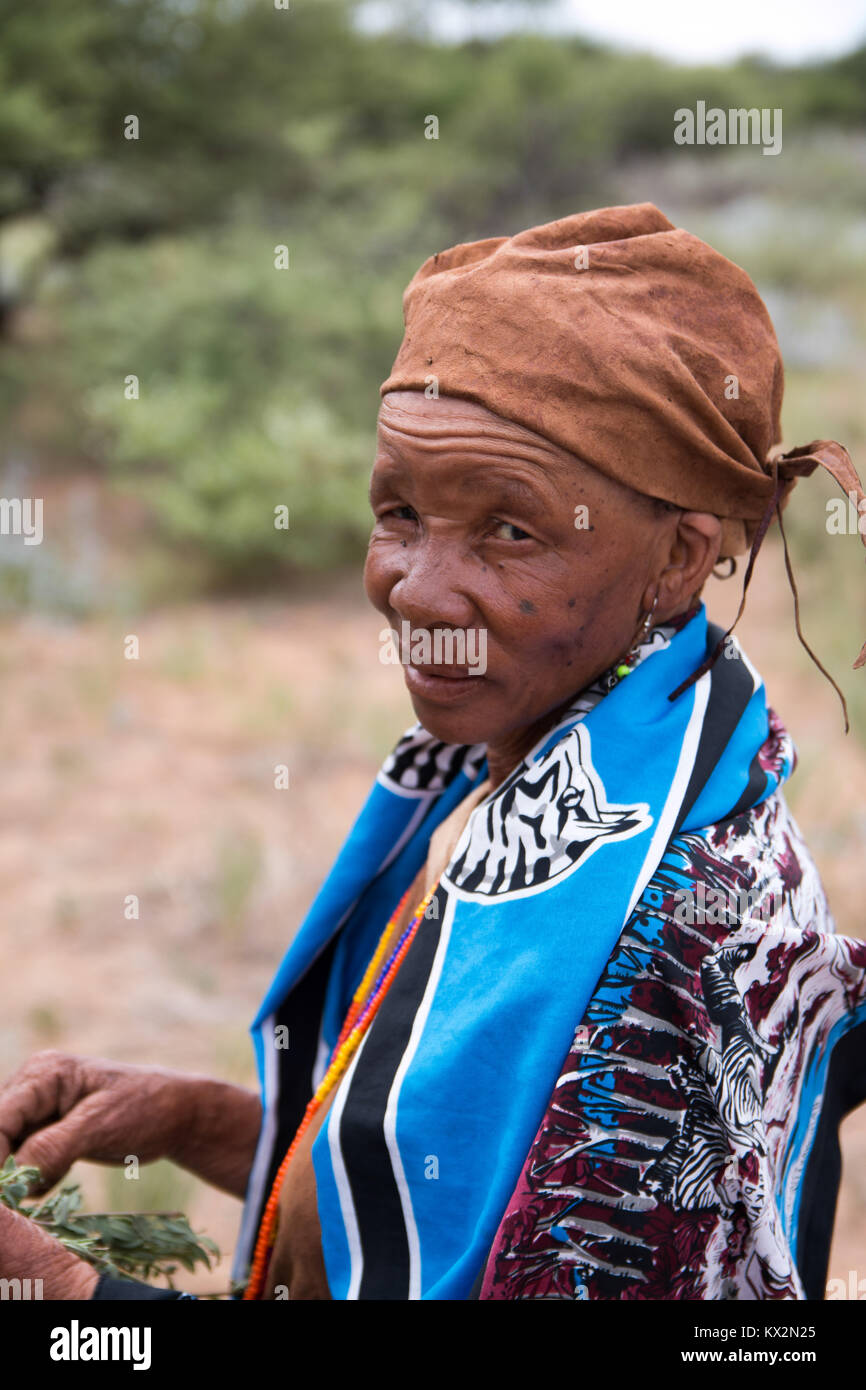 San tribù persona in Botswana Foto Stock