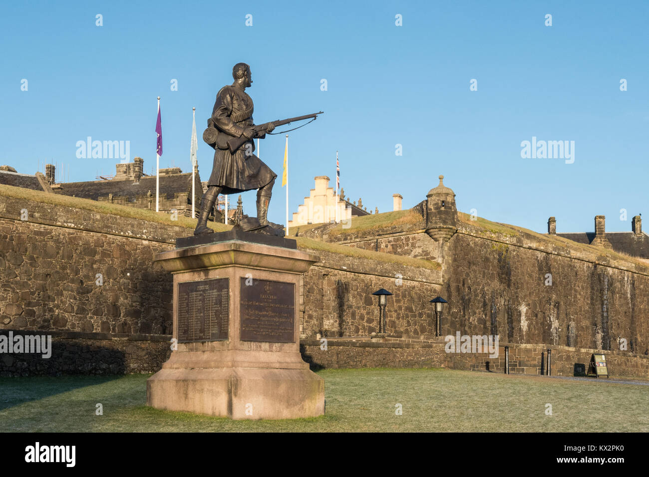 Argyle & Sutherland Montanari Sud Africano (Boer) Memoriale di guerra al di fuori del Castello di Stirling, Scozia, Regno Unito Foto Stock