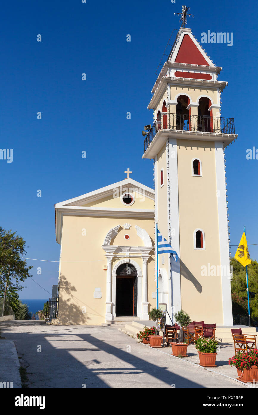 La santa Chiesa di Zoodocos Pighi in giorno d'estate. L'isola di Zante, Grecia Foto Stock