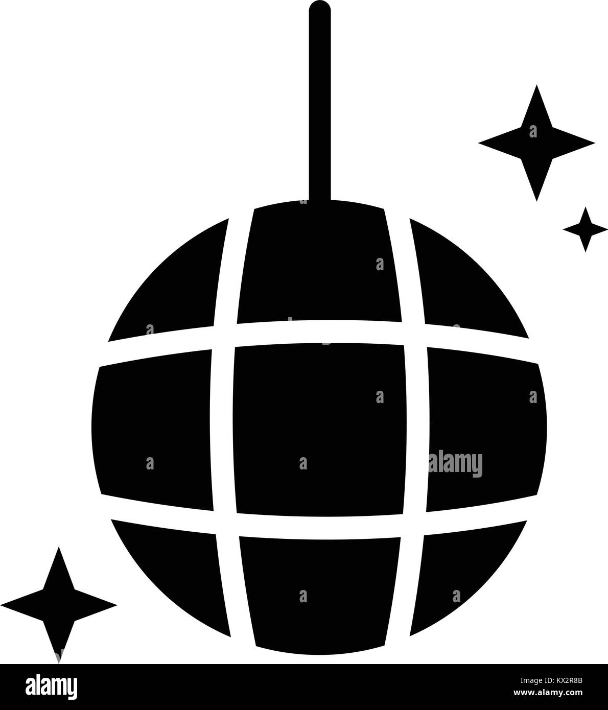 Discoteca icona a sfera Illustrazione Vettoriale