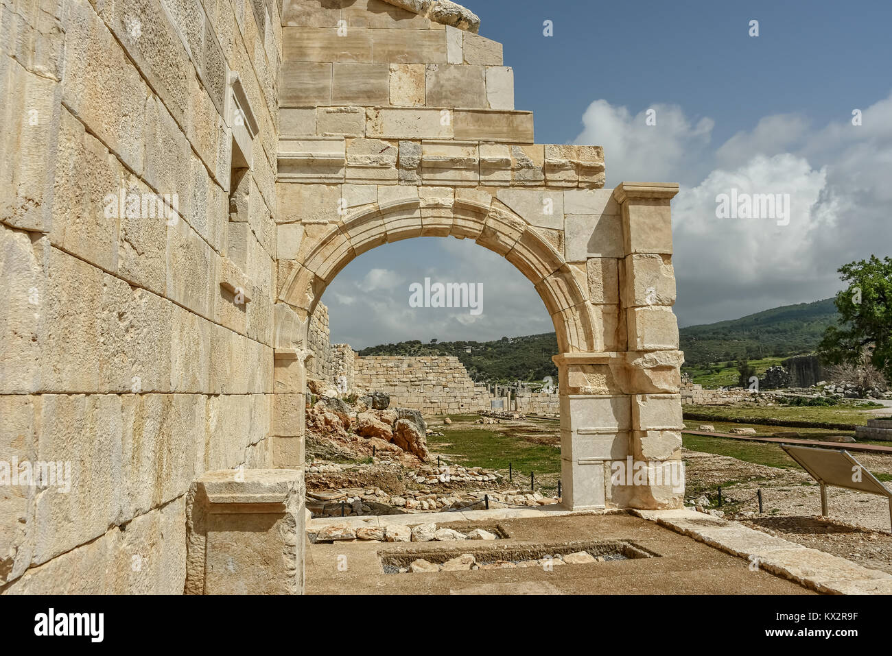 Le rovine di un bouleuterion nell'Lycian antica città di Patara nella Turchia meridionale Foto Stock
