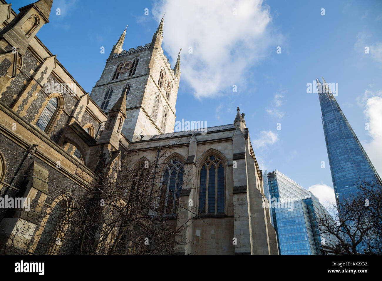 Cattedrale di Southwark. Una Cattedrale Anglicana sulla riva sud del Tamigi, Londra, Regno Unito. Foto Stock
