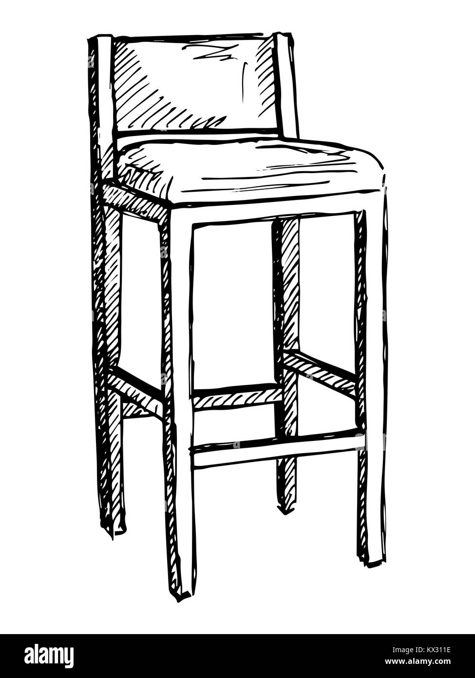 Bar sedia isolare su sfondo bianco. Illustrazione Vettoriale Bar sedia isolare su sfondo bianco. Illustrazione Vettoriale