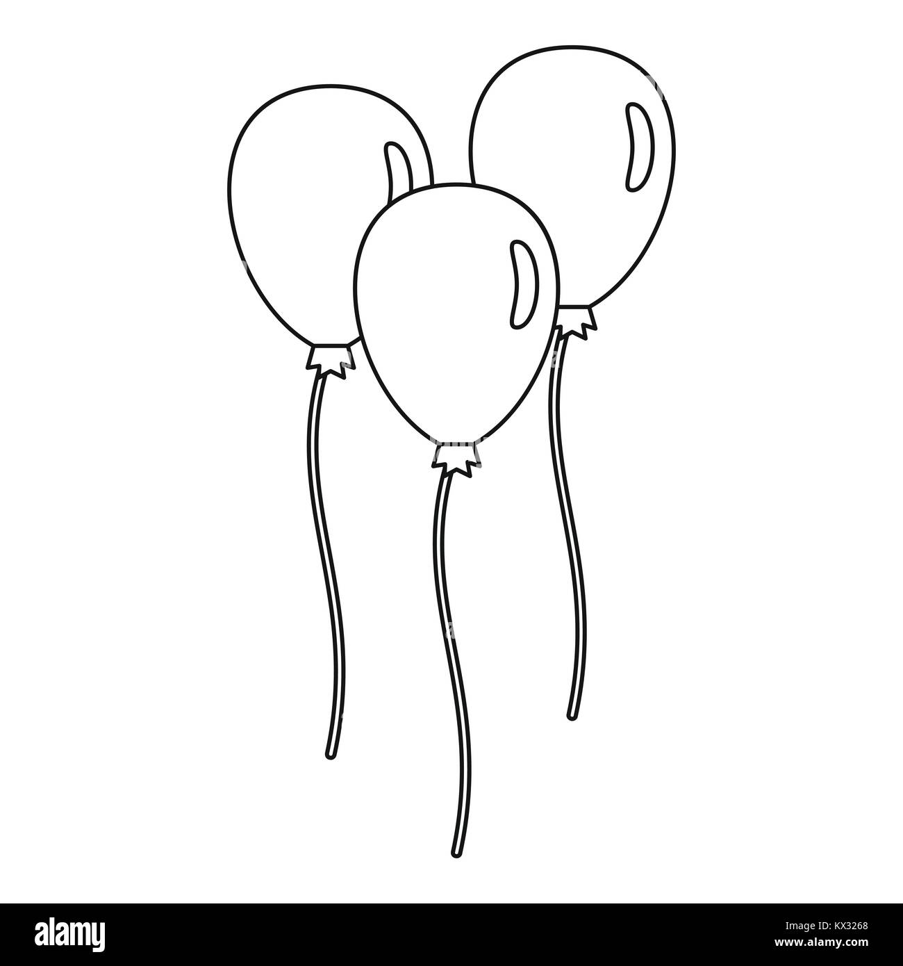 Tre icona ballloons , stile contorno Illustrazione Vettoriale