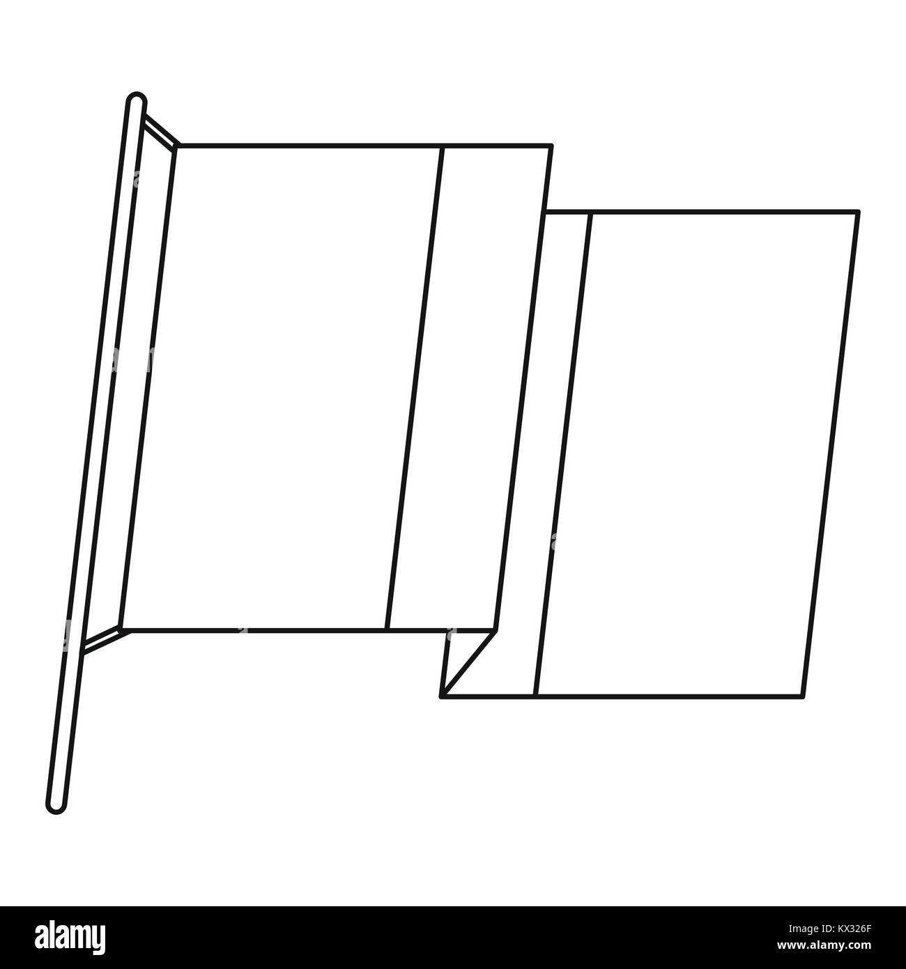 L'Irlanda icona bandiera , stile contorno Illustrazione Vettoriale
