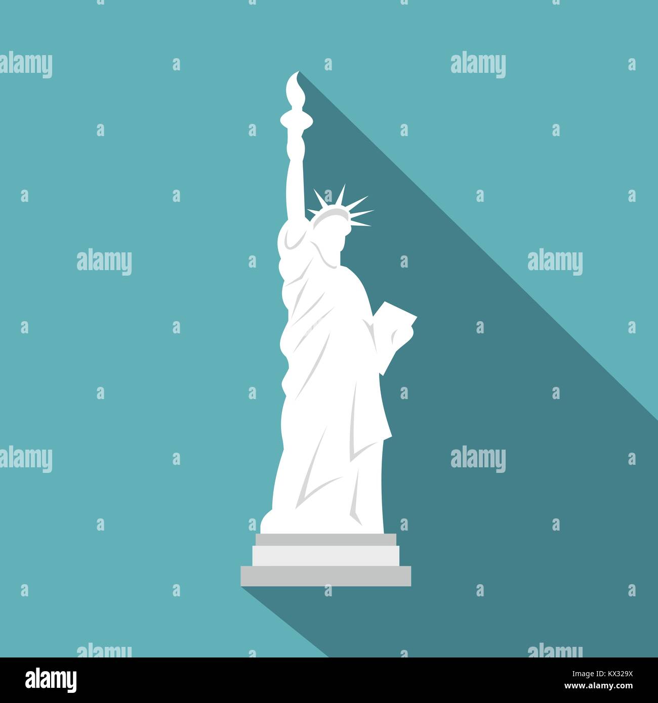 Statua della Libertà , l'icona di stile di Piana Illustrazione Vettoriale