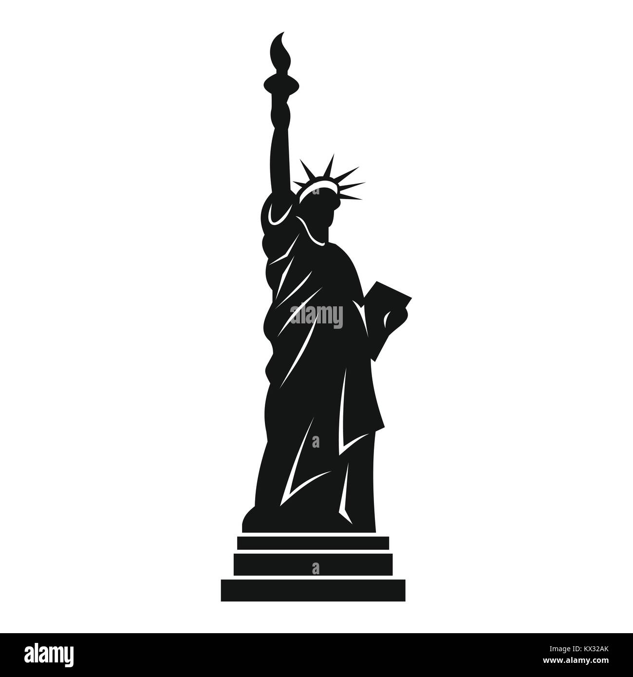 La statua della libertà, l'icona di stile semplice Illustrazione Vettoriale