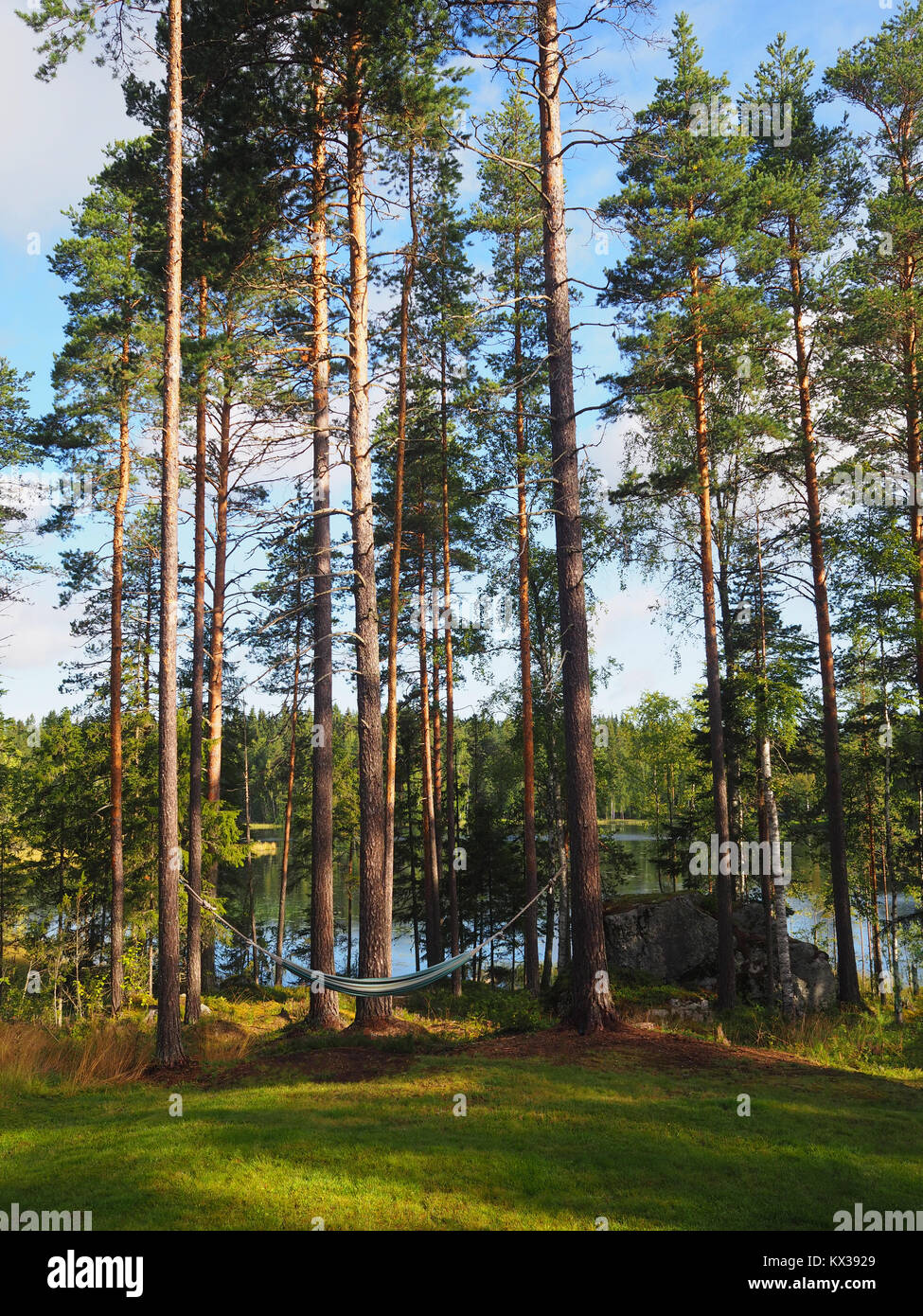 Lakeside, amaca - Finlandia Foto Stock