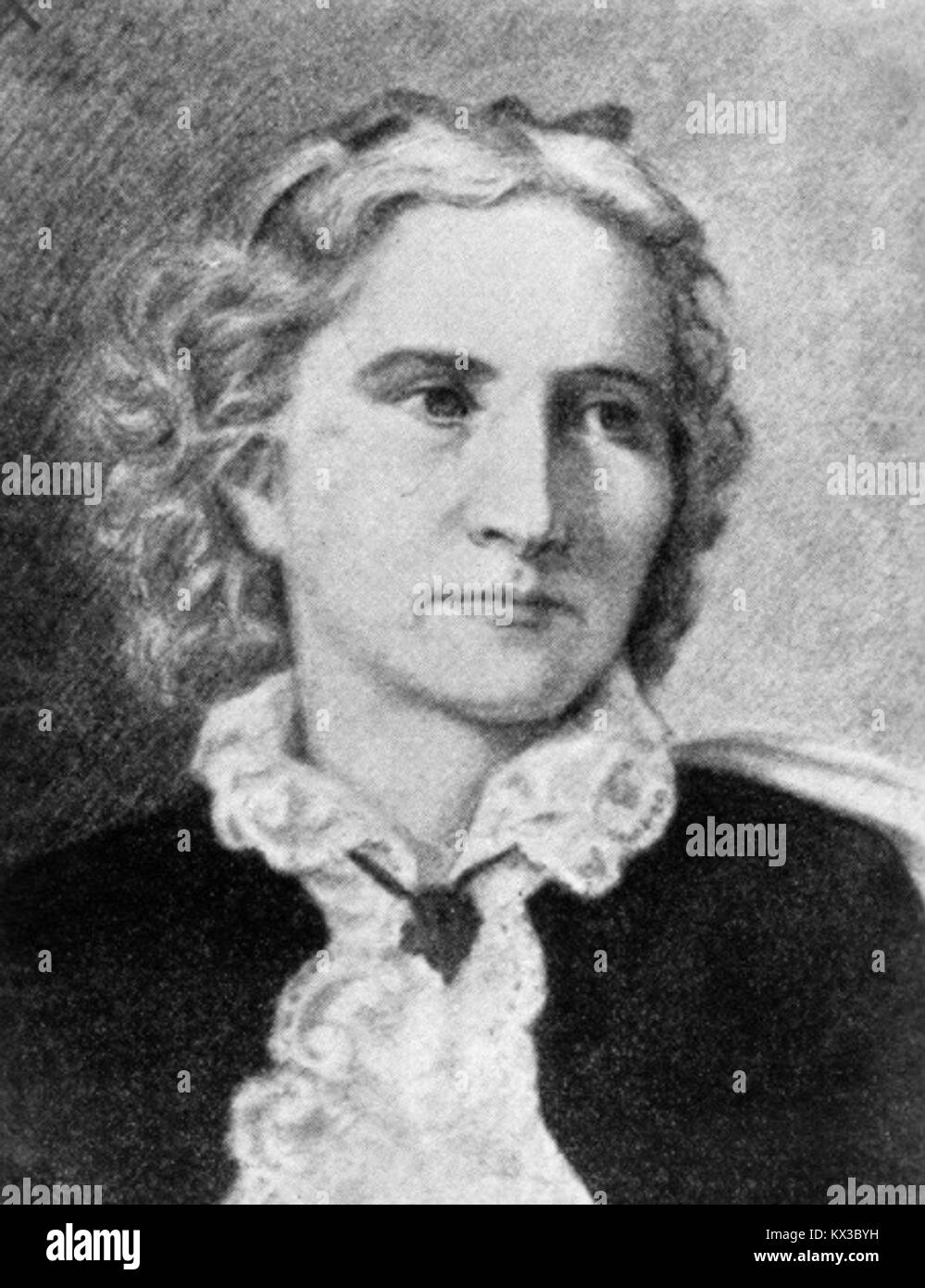 Disegno di Anne Whitney, scultrice e artista americana, che rappresenta i suoi contributi all'arte del XIX secolo, alla scultura pubblica e al successo artistico femminile. Foto Stock