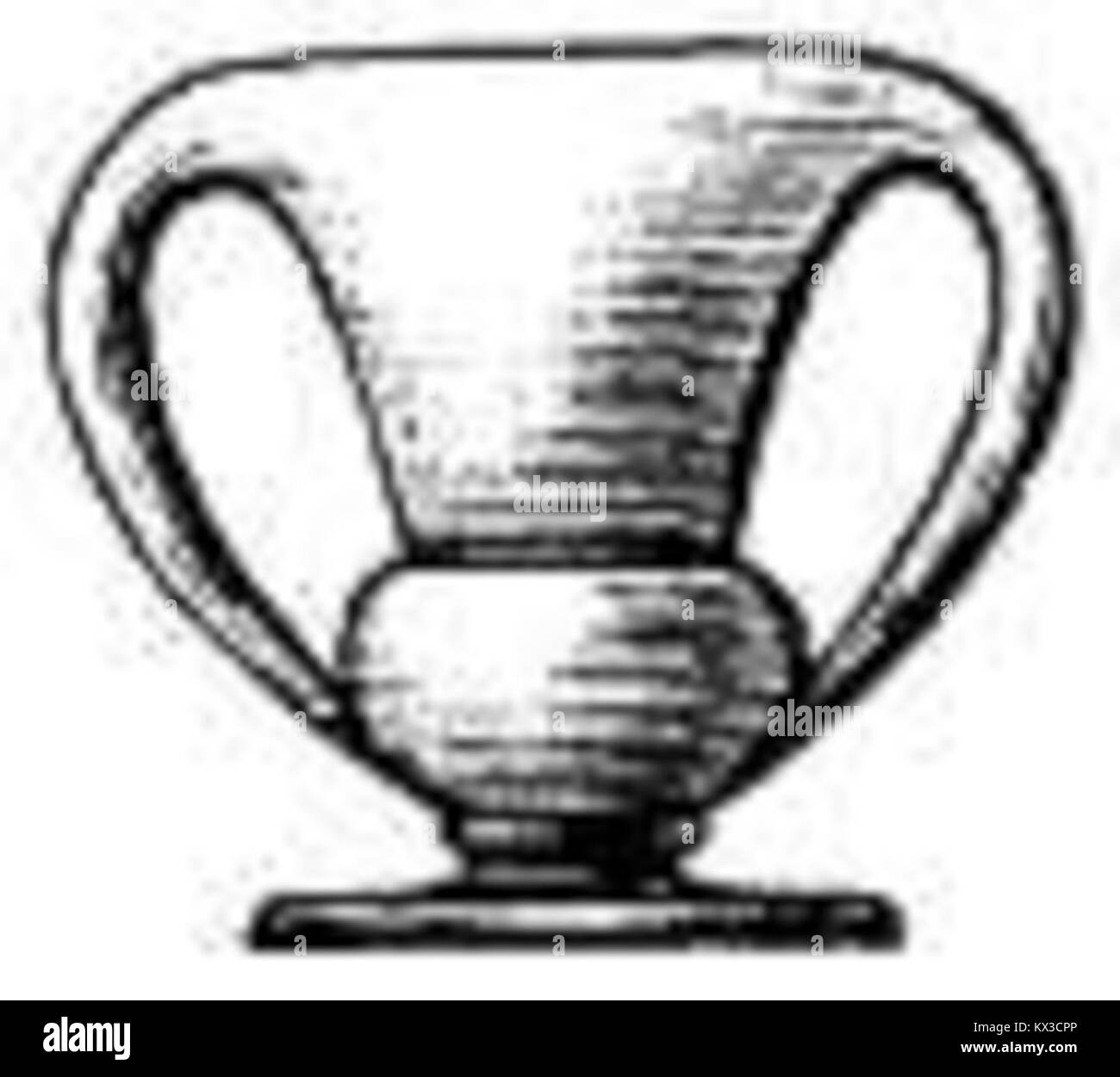 L'immagine mostra un Kantharos, un antico recipiente greco per bere con una ciotola profonda e manici alti, usato storicamente per il vino. Foto Stock