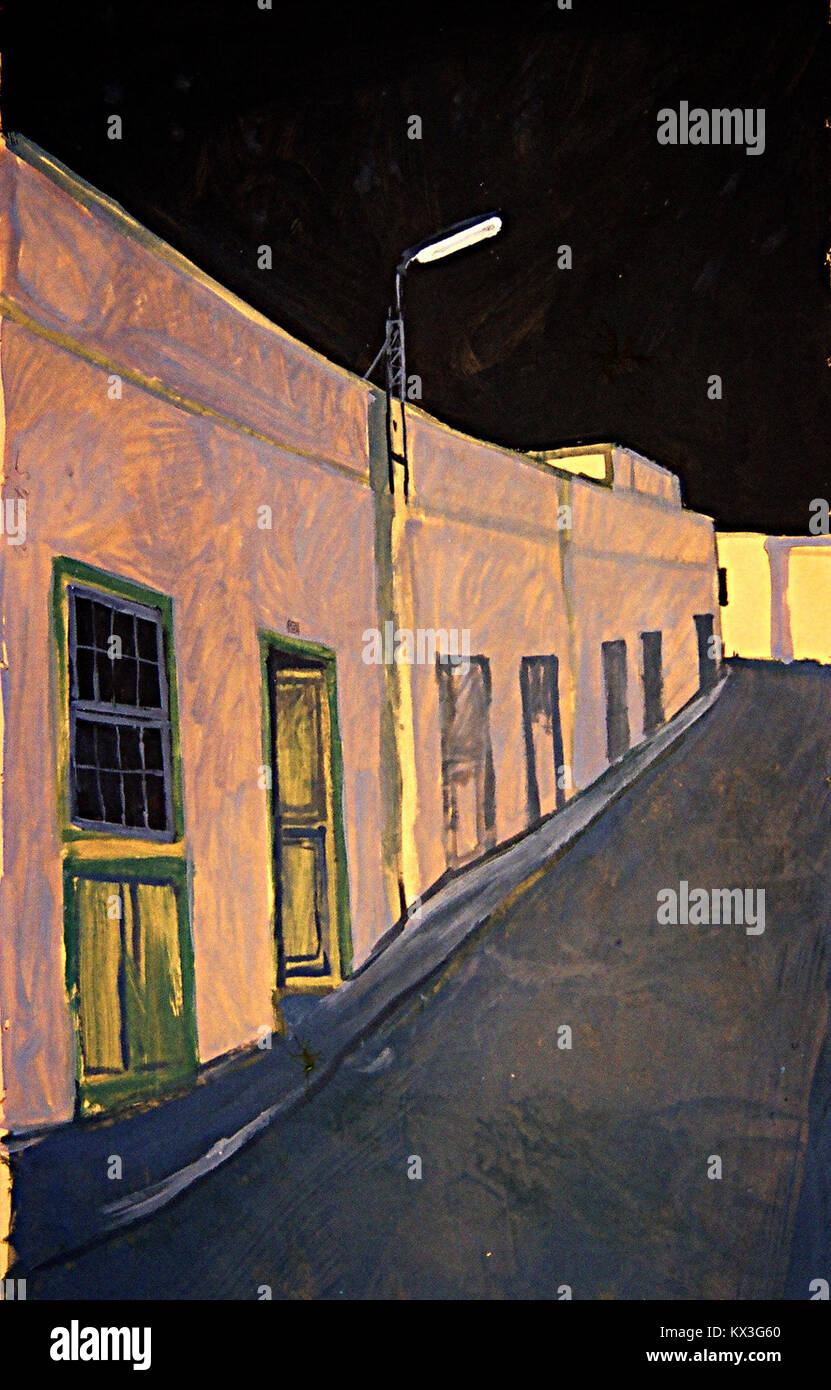 Un'opera di Götz Loepelmann, 'Calle corta', pubblicata come pubblico dominio dall'artista nell'aprile 2017. Rappresenta un'opera d'arte moderna che mostra il distinto stile artistico di Loepelmann. Foto Stock