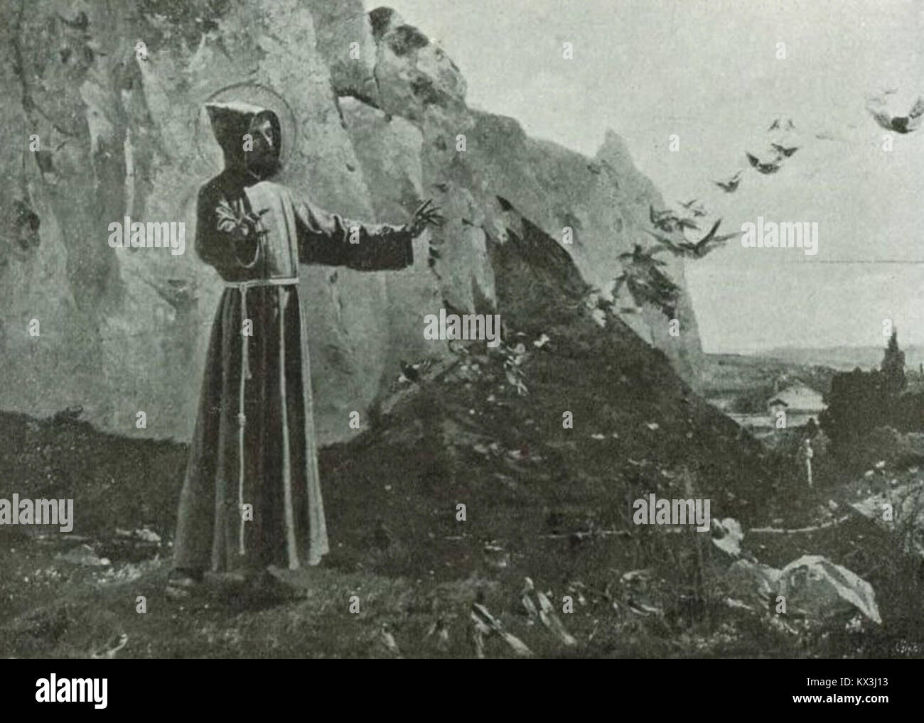 Questa illustrazione o notazione a pagina 190 mostra "San Francesco Seraphicus" in una canzone o inno storico, probabilmente riferita a San Francesco d'Assisi, come raffigurato in un contesto musicale devozionale. Foto Stock