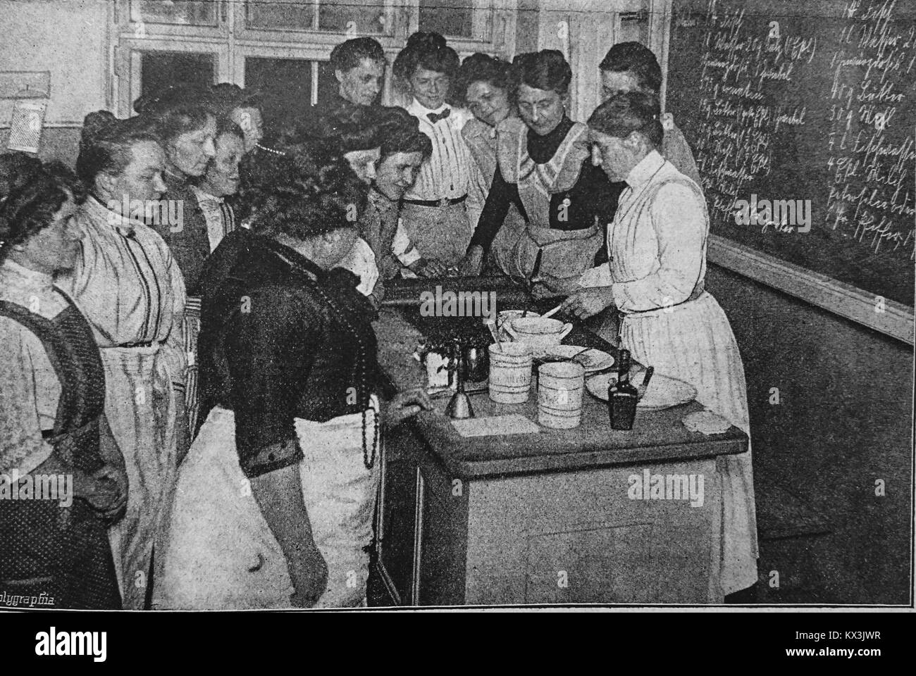 Škola dělnice pro-ve matky vaření v Berlíně (1913) Foto Stock