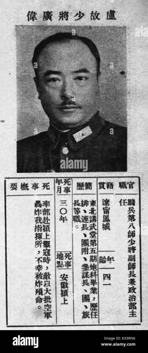 Fotografia di Lu Guangwei che raffigura caratteristiche individuali, abbigliamento e composizione di ritratti Foto Stock