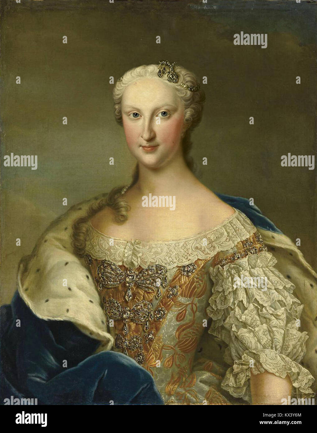 Raffigura Daniel Klein (II) e Marie-Thérèse-Raphaëlle de Bourbon, Infanta spagnola, circa 1745, illustrando la nobiltà europea, ritrattistica storica, e rappresentanza cortese. Foto Stock