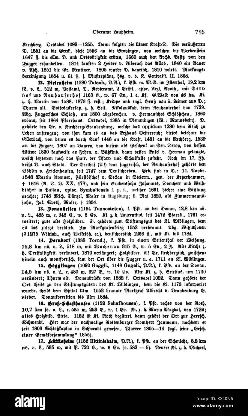 Un'immagine storica del volume III, lastra 715 di "Das Königreich Württemberg", raffigurante geografia, cultura e contesto storico durante la Confederazione tedesca. Foto Stock