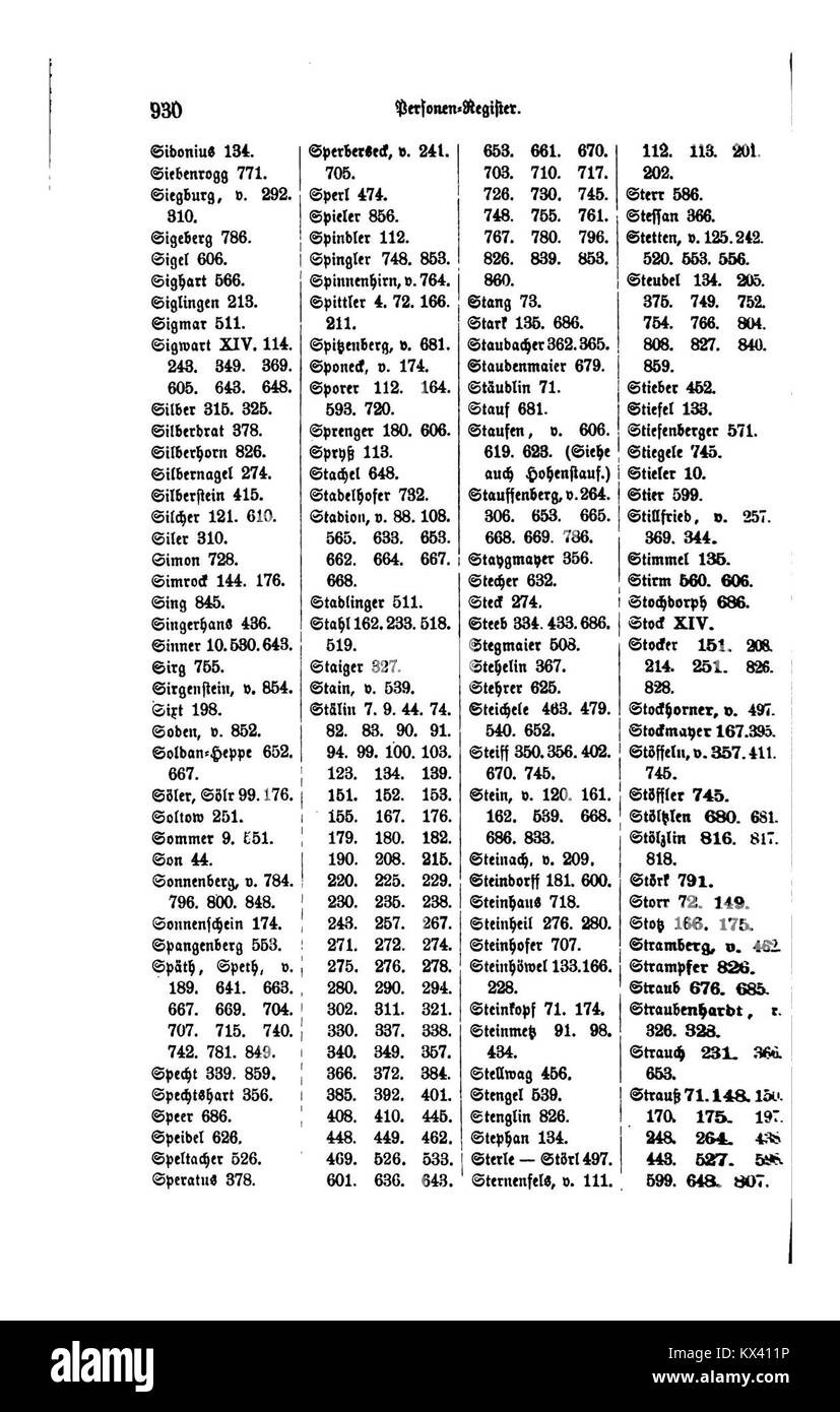 Pagina Mappa che illustra le divisioni amministrative, le caratteristiche geografiche e le città di Württemberg durante il XIX secolo. Foto Stock