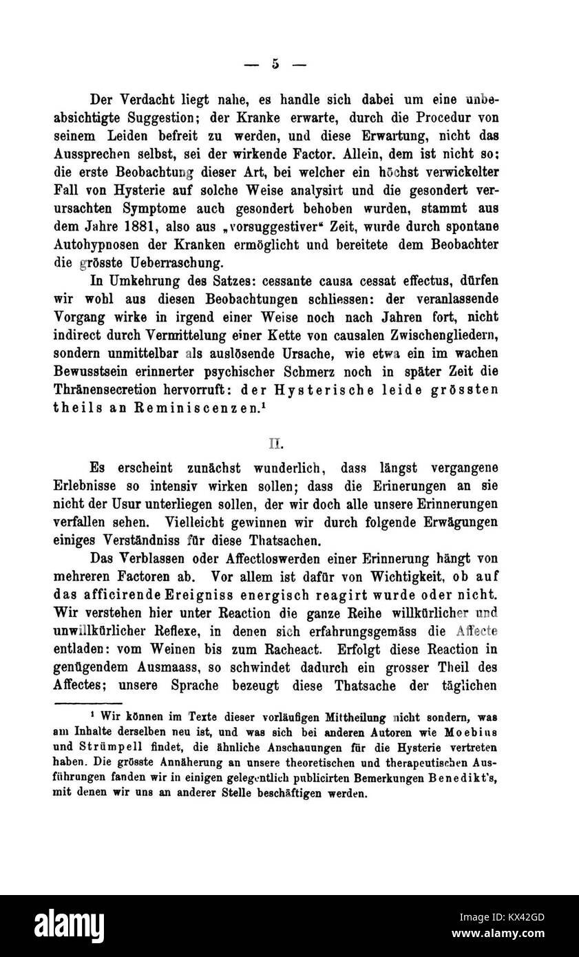 'Studien über Hysterie' (1895) di Sigmund Freud e Josef Breuer è un testo fondamentale nella psicoanalisi. Presenta casi di studio, tra cui "Anna O.", e introduce concetti come la libera associazione e la cura parlante, esplorando gli aspetti psicologici e fisici dell'isteria. Foto Stock