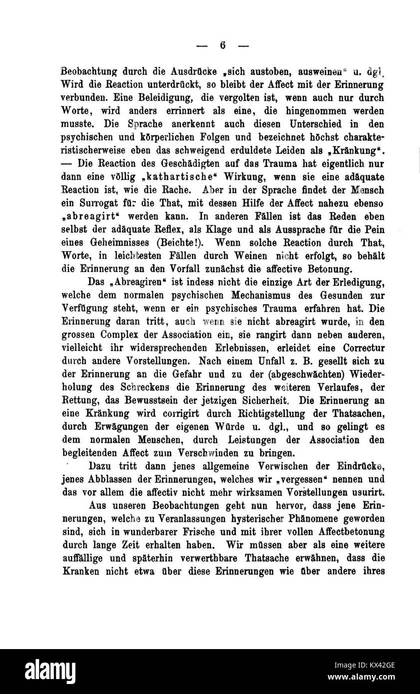 "De Studien über Hysterie" dei primi anni del XX secolo indaga la condizione dell'isteria, contribuendo allo sviluppo della ricerca psicologica. Il lavoro fornisce approfondimenti sulla comprensione medica e psicologica dell'isteria all'epoca, segnando un periodo chiave nella storia psicologica. Foto Stock
