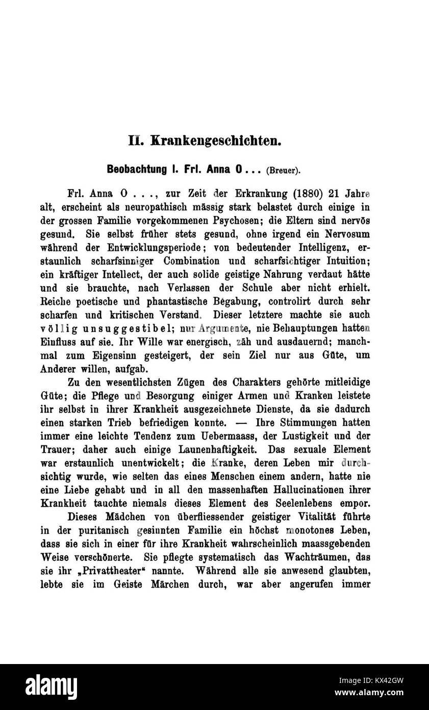Opera di base "De Studien über Hysterie" che analizza l'isteria, i suoi aspetti psicologici e medici e il significato storico in psichiatria. Foto Stock