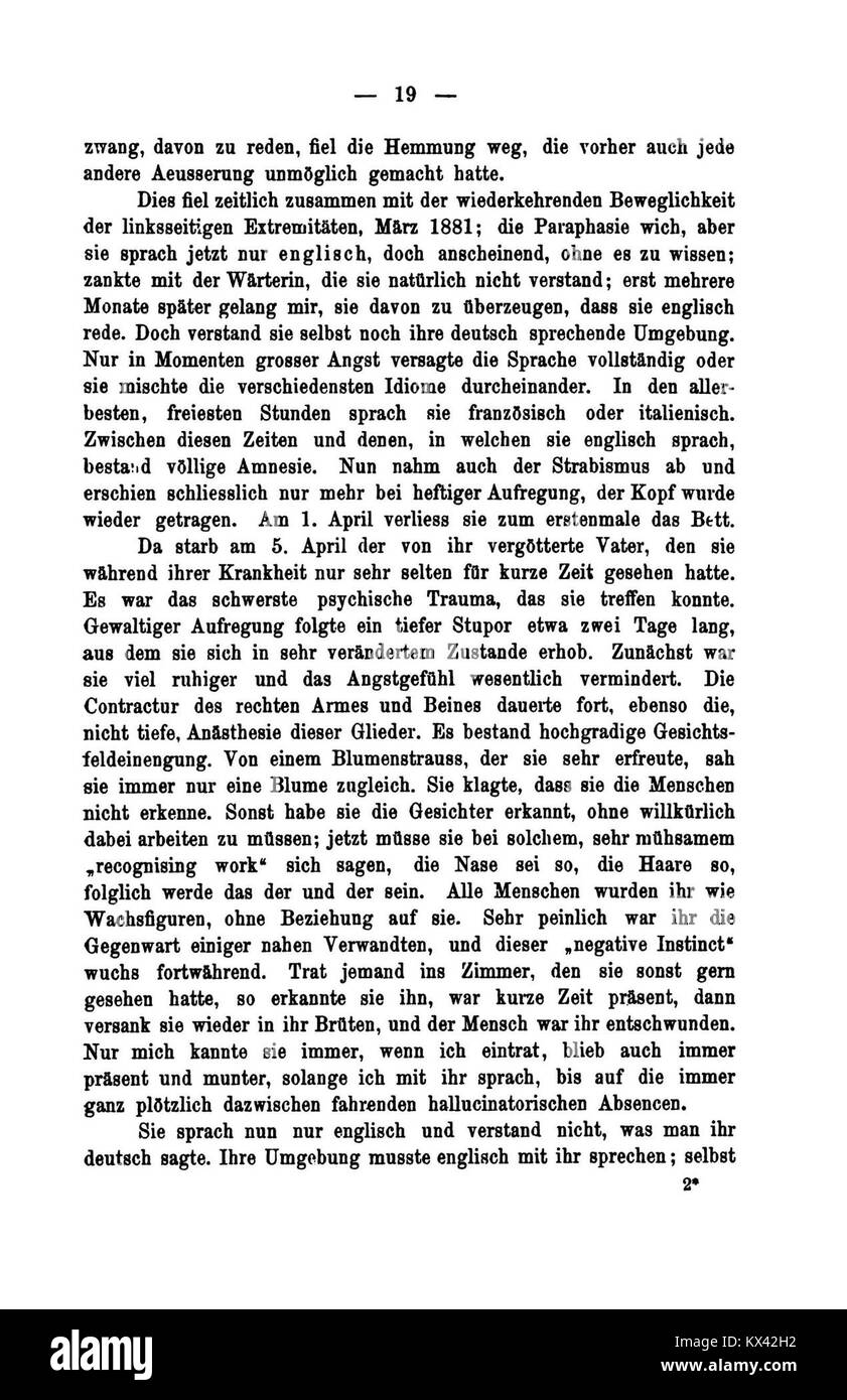 Un lavoro scientifico intitolato 'Studien über Hysterie' di Sigmund Freud e Josef Breuer, analizzando isteria, sintomi psicologici e primi studi psicoanalitici. Foto Stock