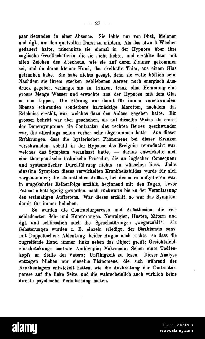 Questa voce si riferisce a "studi sull'isteria", pagina 27, che documenta casi di studio neurologici e psicologici, osservazioni cliniche e teorie iniziali. Foto Stock
