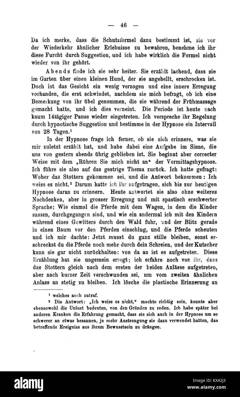 Questa pagina è tratta da "De Studien über Hysterie", che documenta casi clinici e analisi teoriche dell'isteria in un contesto medico storico. Foto Stock