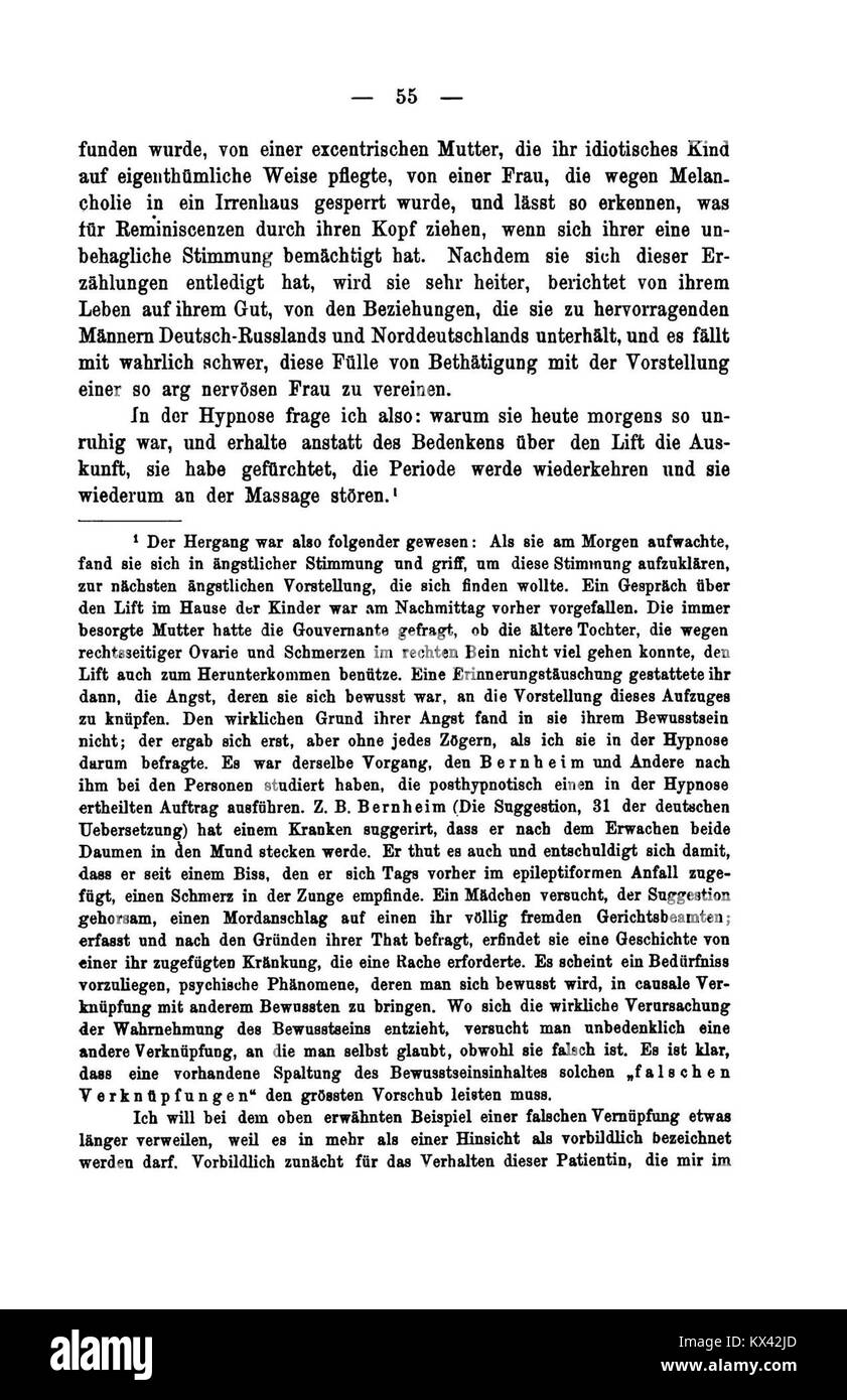 Questo lavoro scientifico, *De Studien über Hysterie*, presenta i risultati sull'isteria, discutendo modelli psicologici, approcci terapeutici e osservazioni cliniche Foto Stock