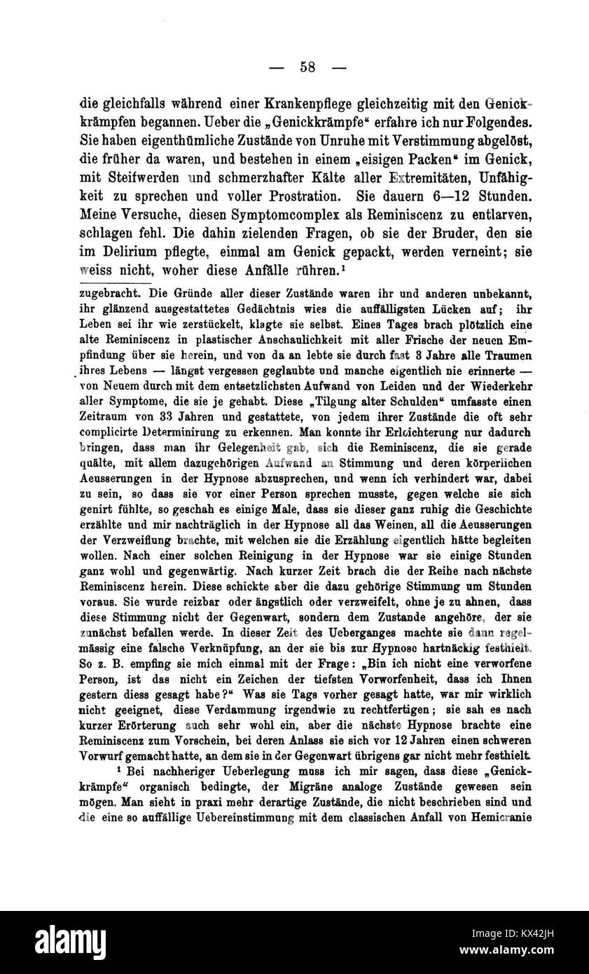 Sezione del De Studien über Hysterie che analizza i risultati clinici e documenta i sintomi nei pazienti, contribuendo alla ricerca psicologica precoce. Foto Stock