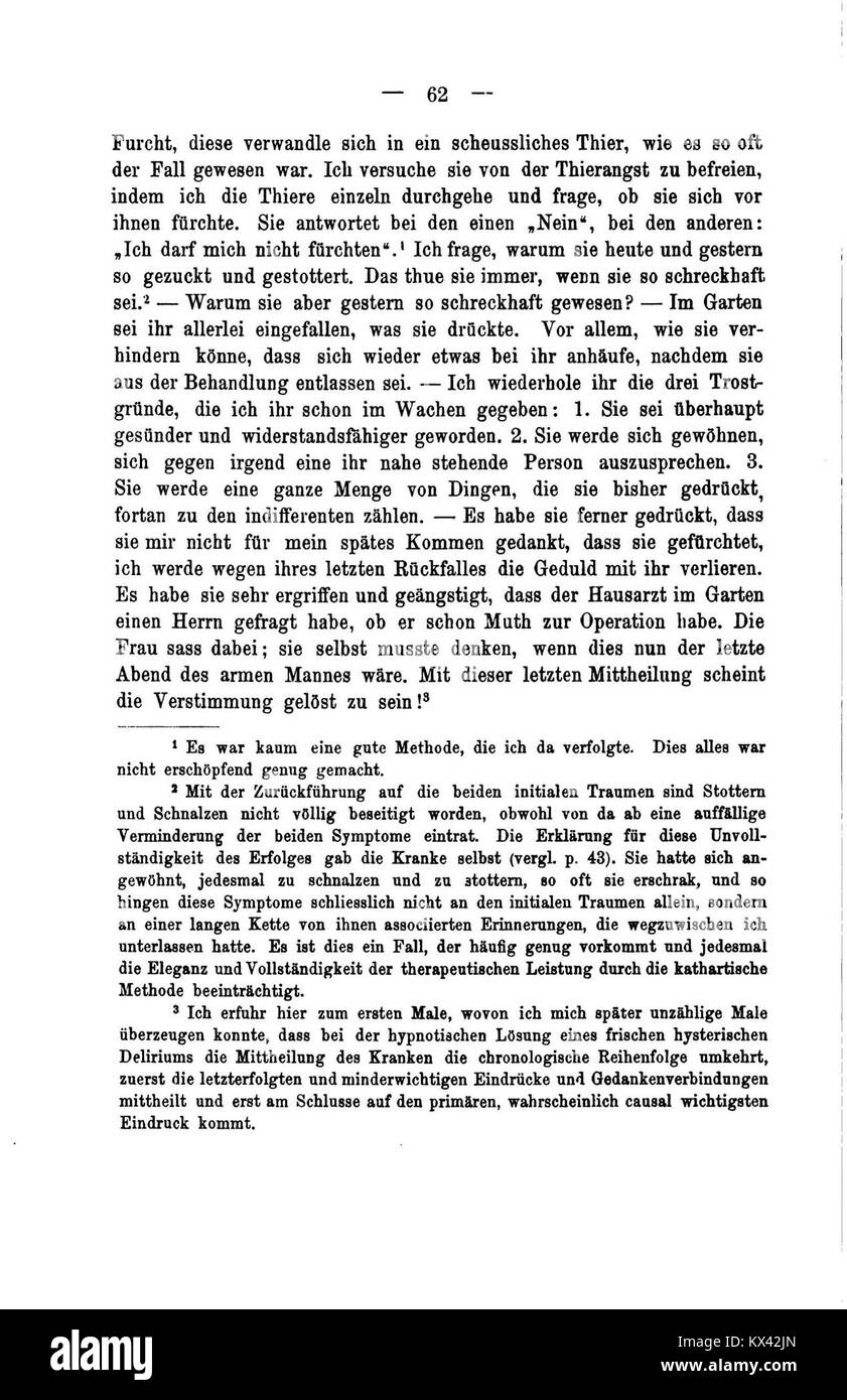 Il lavoro "De Studien über Hysterie" esamina l'isteria dal punto di vista medico e psicologico, sottolineando le osservazioni cliniche, gli approcci terapeutici e la ricerca del XIX secolo. Foto Stock