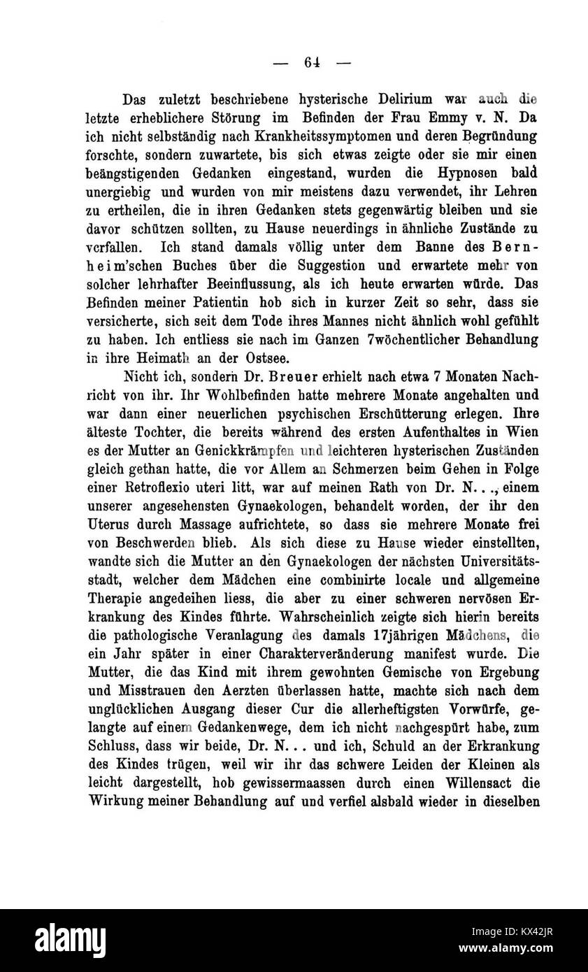 Pagina da "studi sull'isteria" che mostra casi documentati di pazienti, sintomi e osservazioni sul trattamento Foto Stock