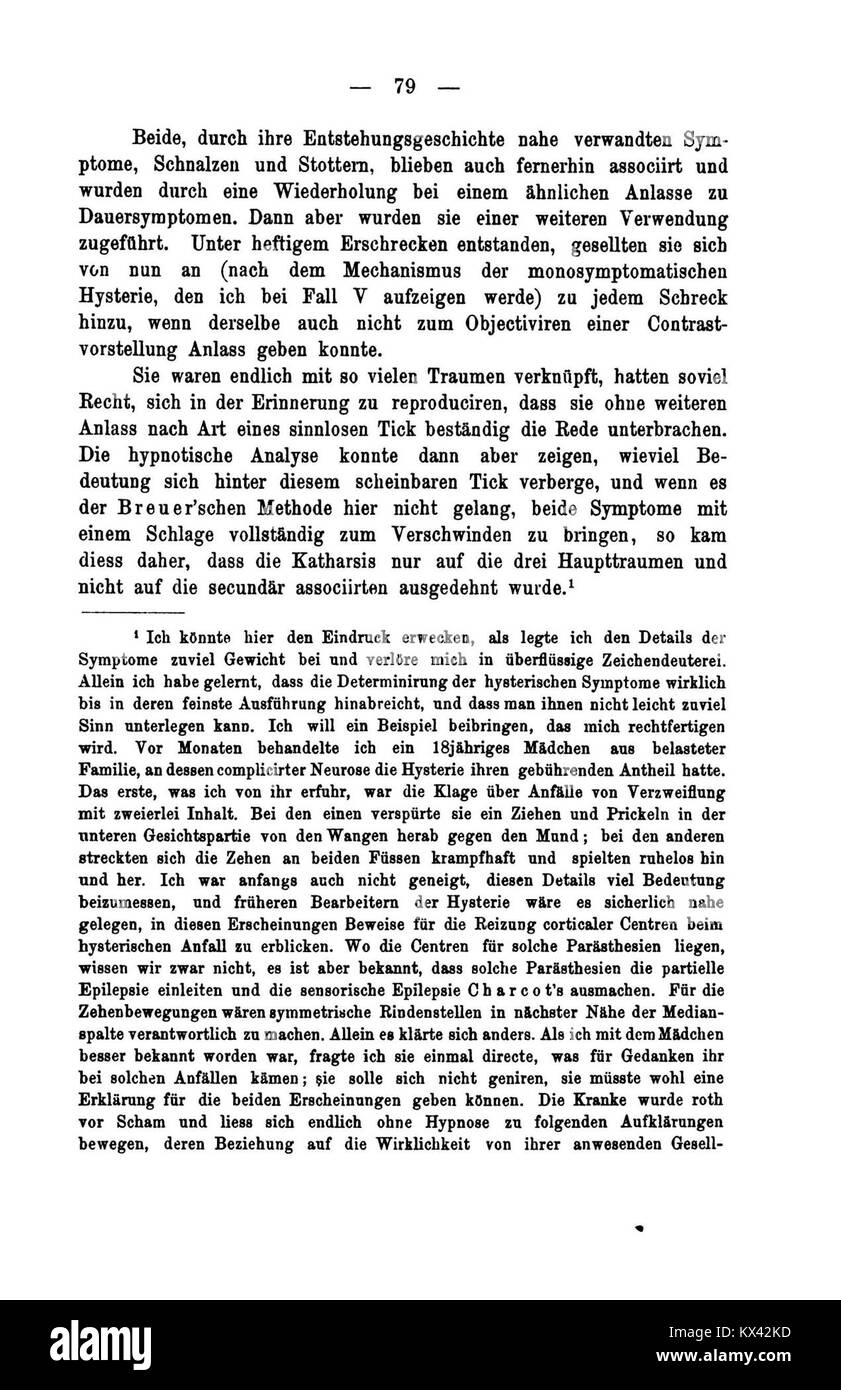 "De Studien über Hysterie" è uno studio incentrato sugli aspetti psicologici e medici dell'isteria, un tema importante nella psichiatria e psicologia del XIX secolo. Foto Stock