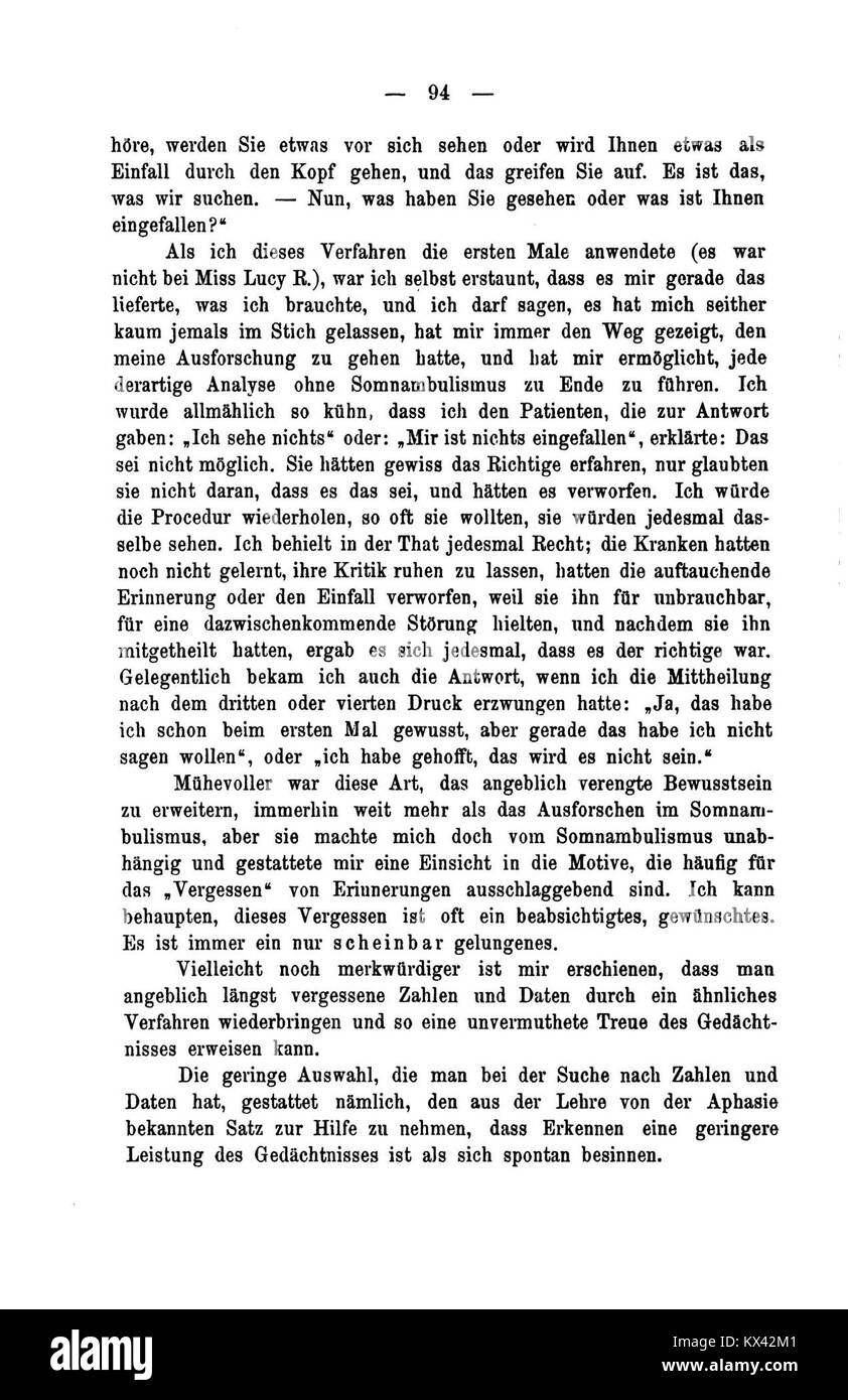 Studien über Hysterie è una pubblicazione del 1895 di Sigmund Freud e Josef Breuer, che descrive la loro ricerca collaborativa sull'isteria. Il lavoro include casi di studio e discussioni teoriche, contribuendo in modo significativo allo sviluppo della teoria psicoanalitica. Foto Stock