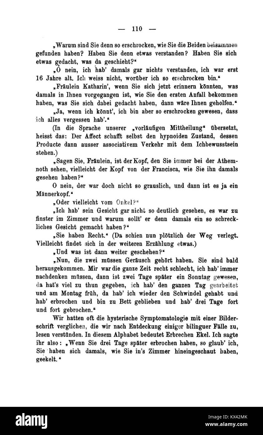 "De Studien über Hysterie", un testo medico che analizza l'isteria, descrive in dettaglio le osservazioni cliniche, i casi di studio dei pazienti, le prime teorie psichiatriche e le prospettive storiche sulla ricerca sulla salute mentale. Foto Stock