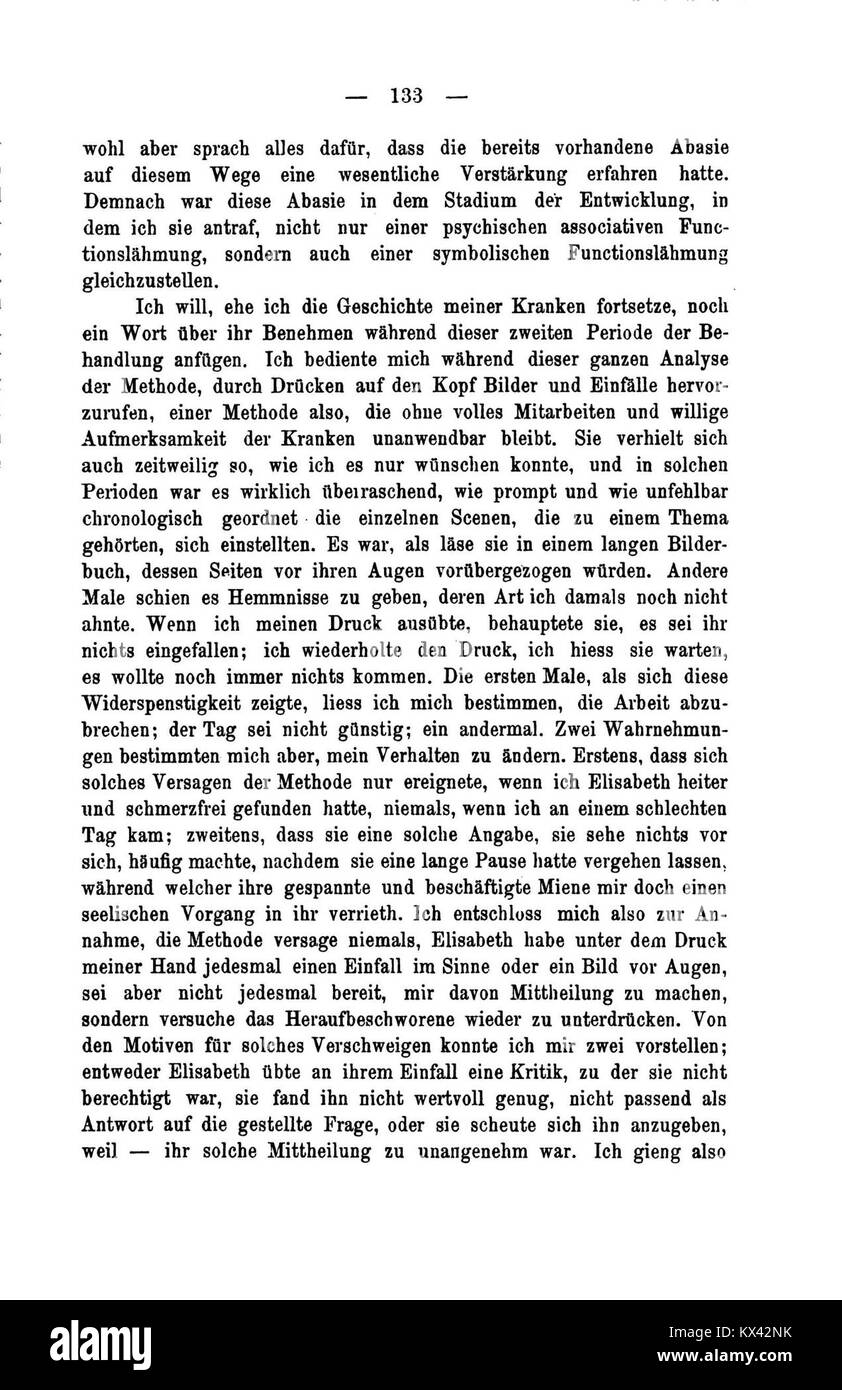Estratto da "De Studien über Hysterie", incentrato sull'osservazione e la documentazione dei sintomi psicologici e dei risultati clinici nei pazienti con isteria. Foto Stock