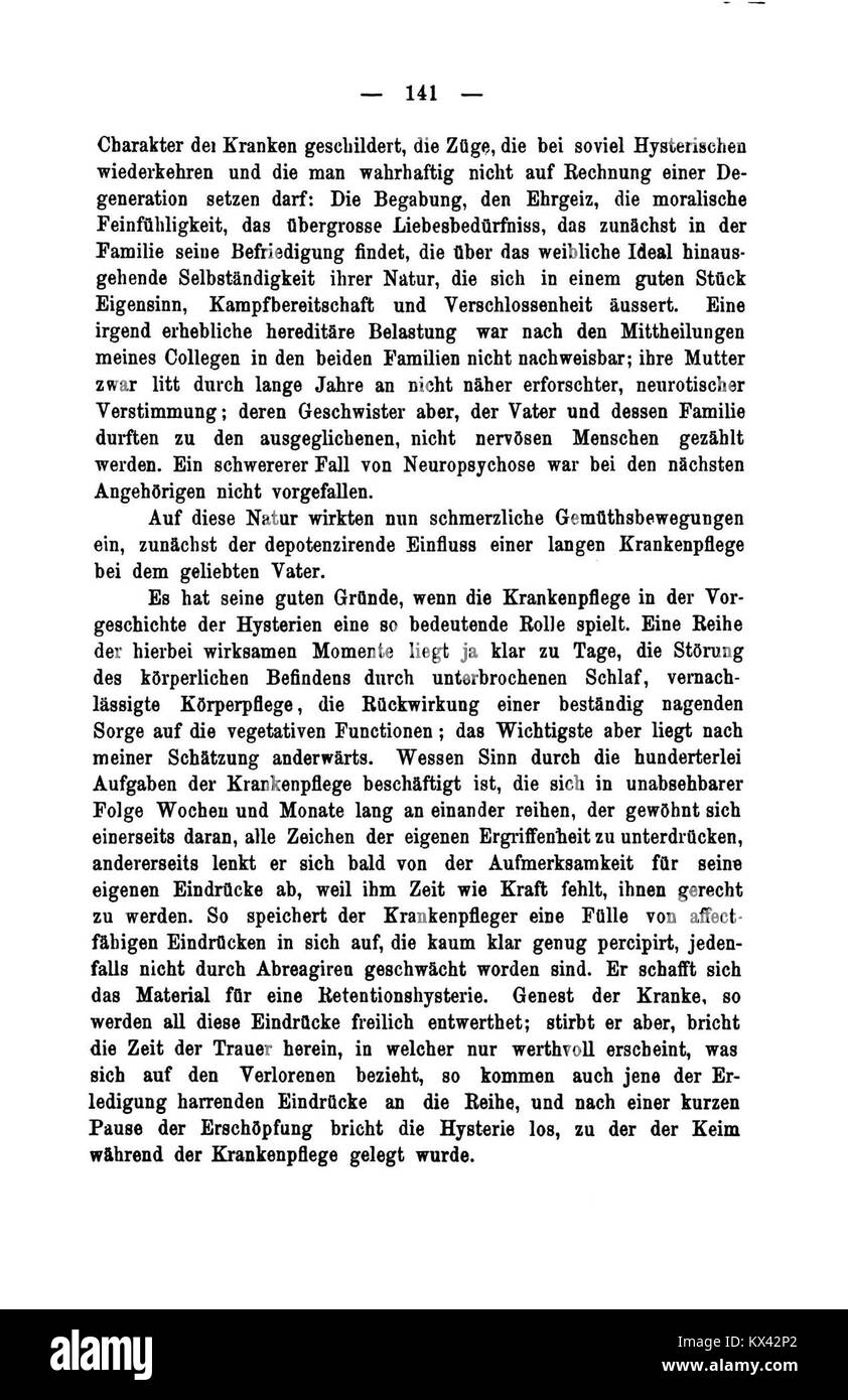 "De Studien über Hysterie 14" continua i casi di studio di Freud e Breuer, esaminando i sintomi psicologici, gli approcci terapeutici e le osservazioni cliniche dell'isteria. Foto Stock