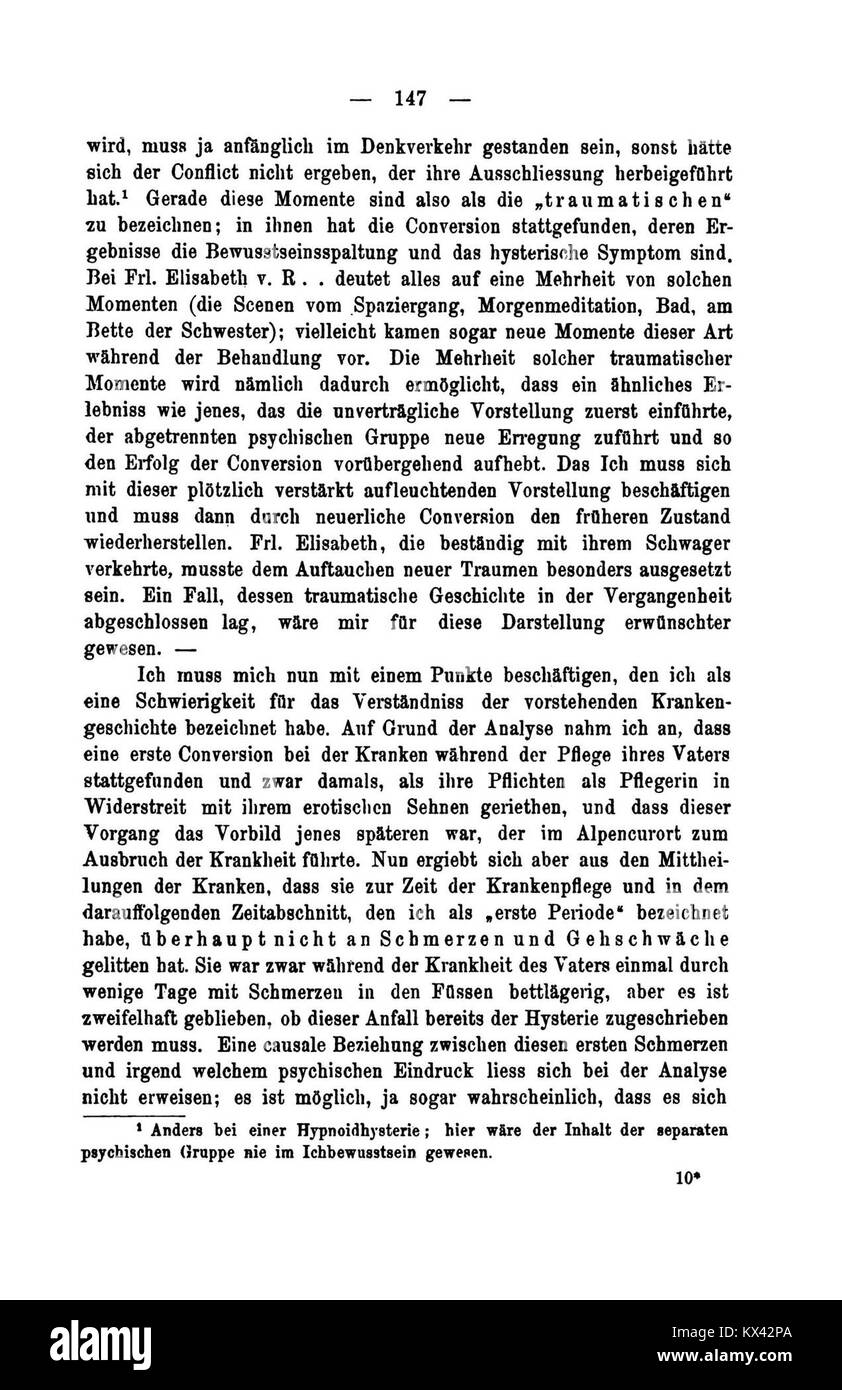 Pagina da 'studi sull'isteria' che mostra casi clinici, osservazioni e analisi dei sintomi psicologici Foto Stock