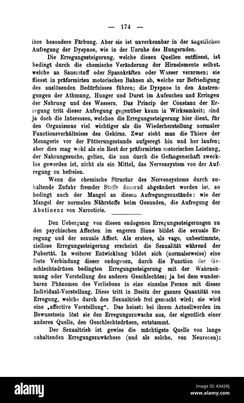 Pagina 174 di "studi sull'isteria" con casi e analisi psicologiche documentati, evidenziando i modelli dei sintomi e dei metodi terapeutici. Foto Stock