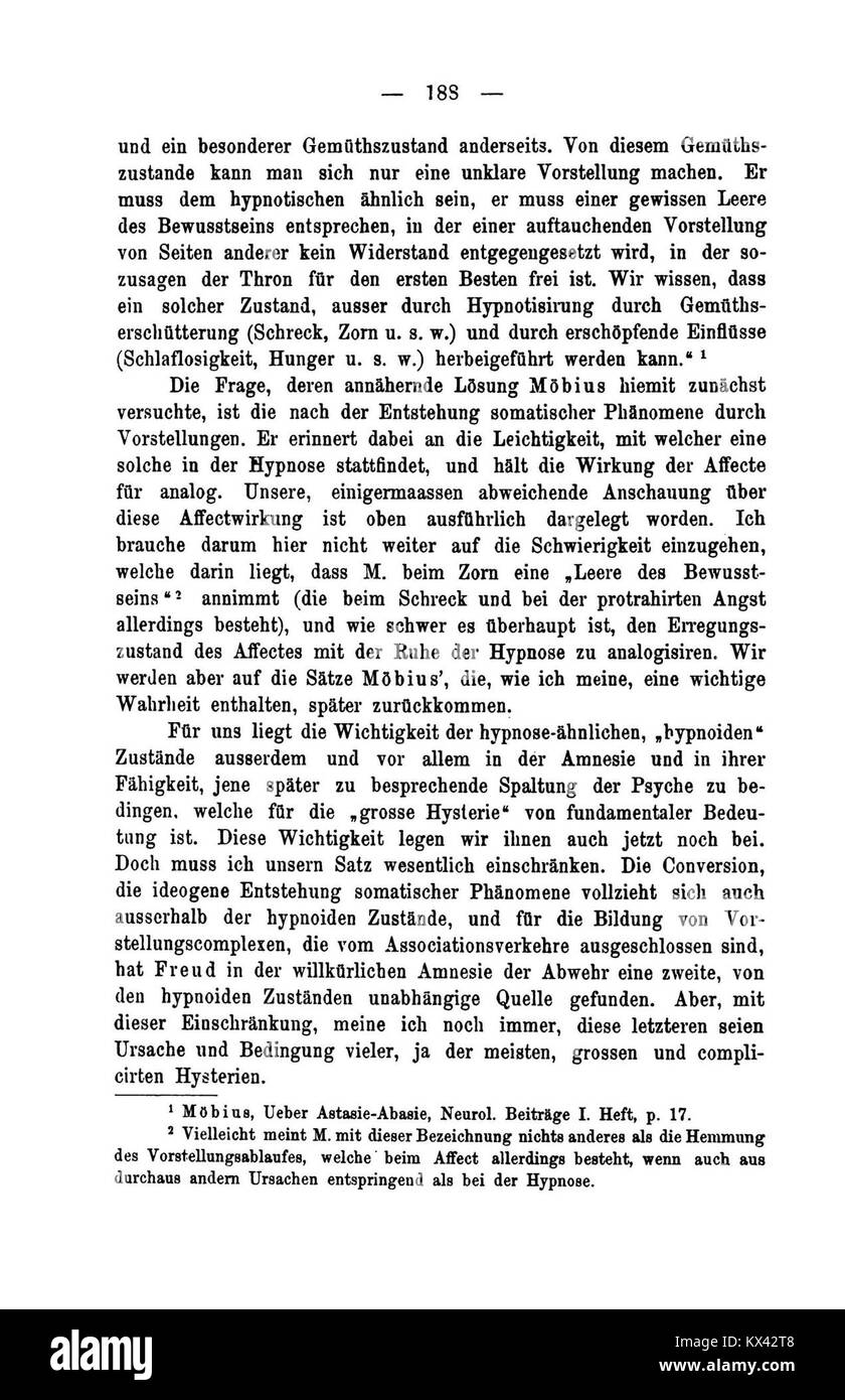 "De Studien über Hysterie" esamina le prospettive psicologiche e mediche del XIX secolo sull'isteria, contribuendo alla conoscenza della salute mentale. Foto Stock