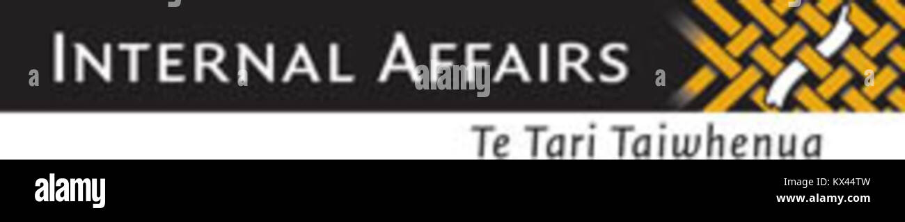 Logo del Dipartimento degli affari interni (te Tari Taiwhenua) della nuova Zelanda, che rappresenta il servizio pubblico del governo. Foto Stock