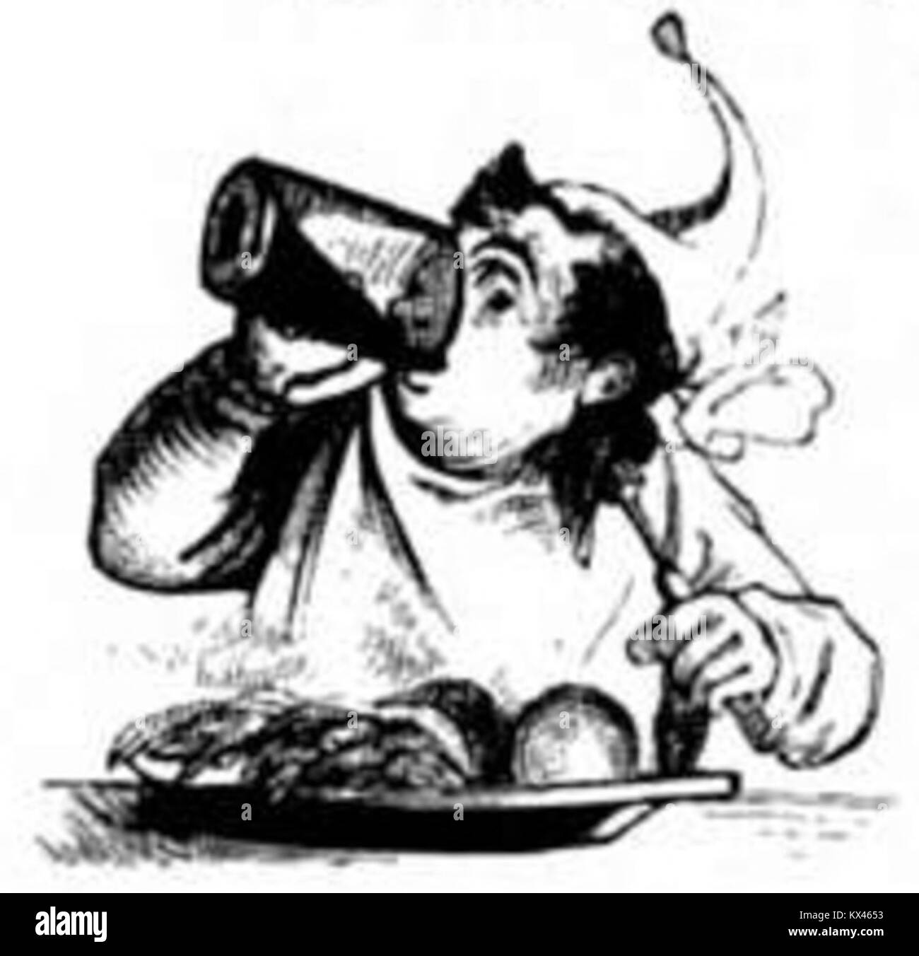 Questa immagine mostra un'illustrazione storica del "Nürnberger Trichter" (imbuto di Norimberga), uno strumento educativo del XVI secolo utilizzato per insegnare il processo di digestione umana e il flusso della conoscenza. Foto Stock Questa immagine mostra un'illustrazione storica del "Nürnberger Trichter" (imbuto di Norimberga), uno strumento educativo del XVI secolo utilizzato per insegnare il processo di digestione umana e il flusso della conoscenza. Foto Stock