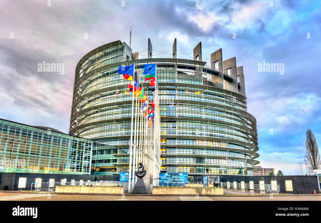 La sede del Parlamento europeo a Strasburgo, Francia Foto stock - Alamy