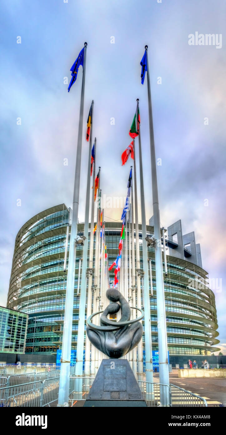 La sede del Parlamento europeo a Strasburgo, Francia Foto Stock