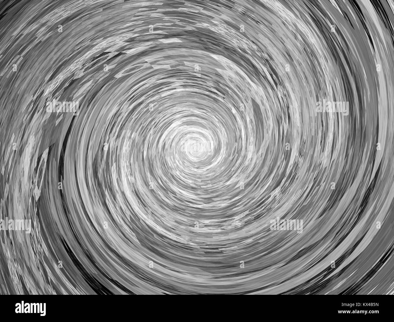 Frattale a spirale in bianco e nero di consistenza, generato dal computer sfondo astratto, rendering 3D Foto Stock