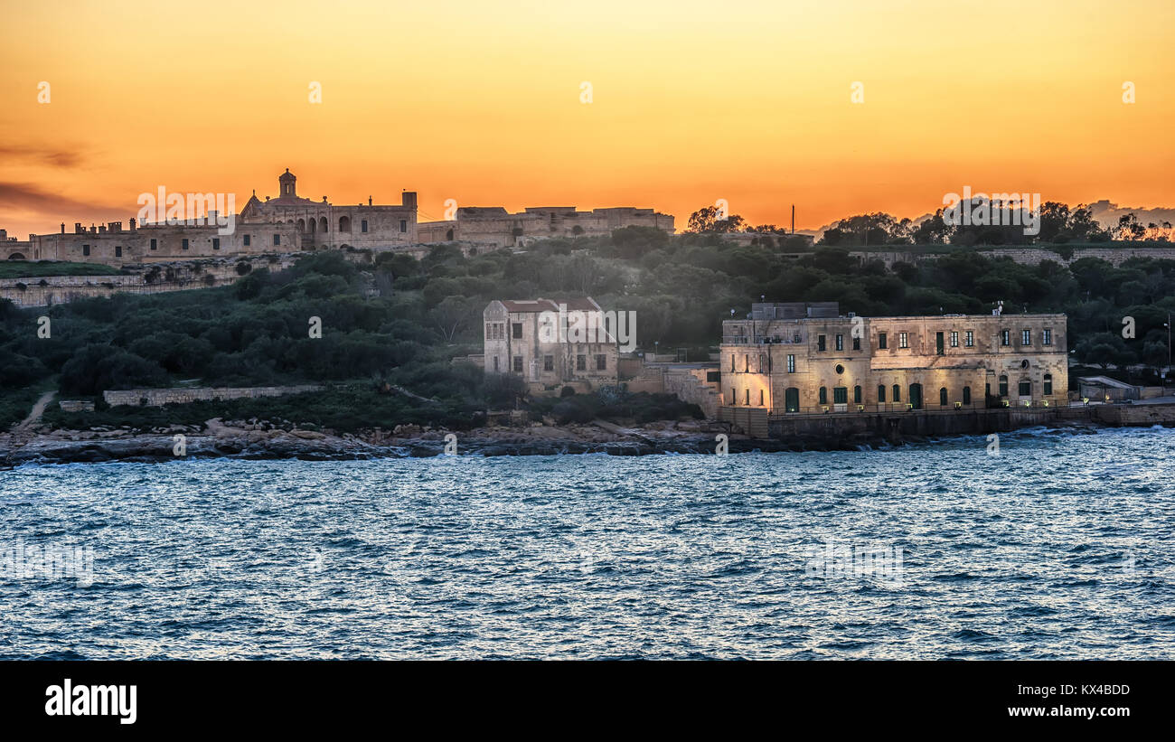 Malta: Manoel Island e Marsans Harbour Foto Stock