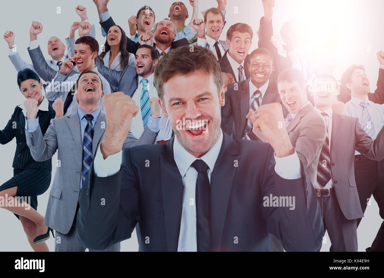 Happy business group. Foto Stock