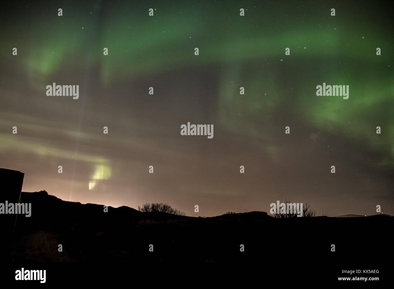 Luci del Nord in Islanda Foto Stock