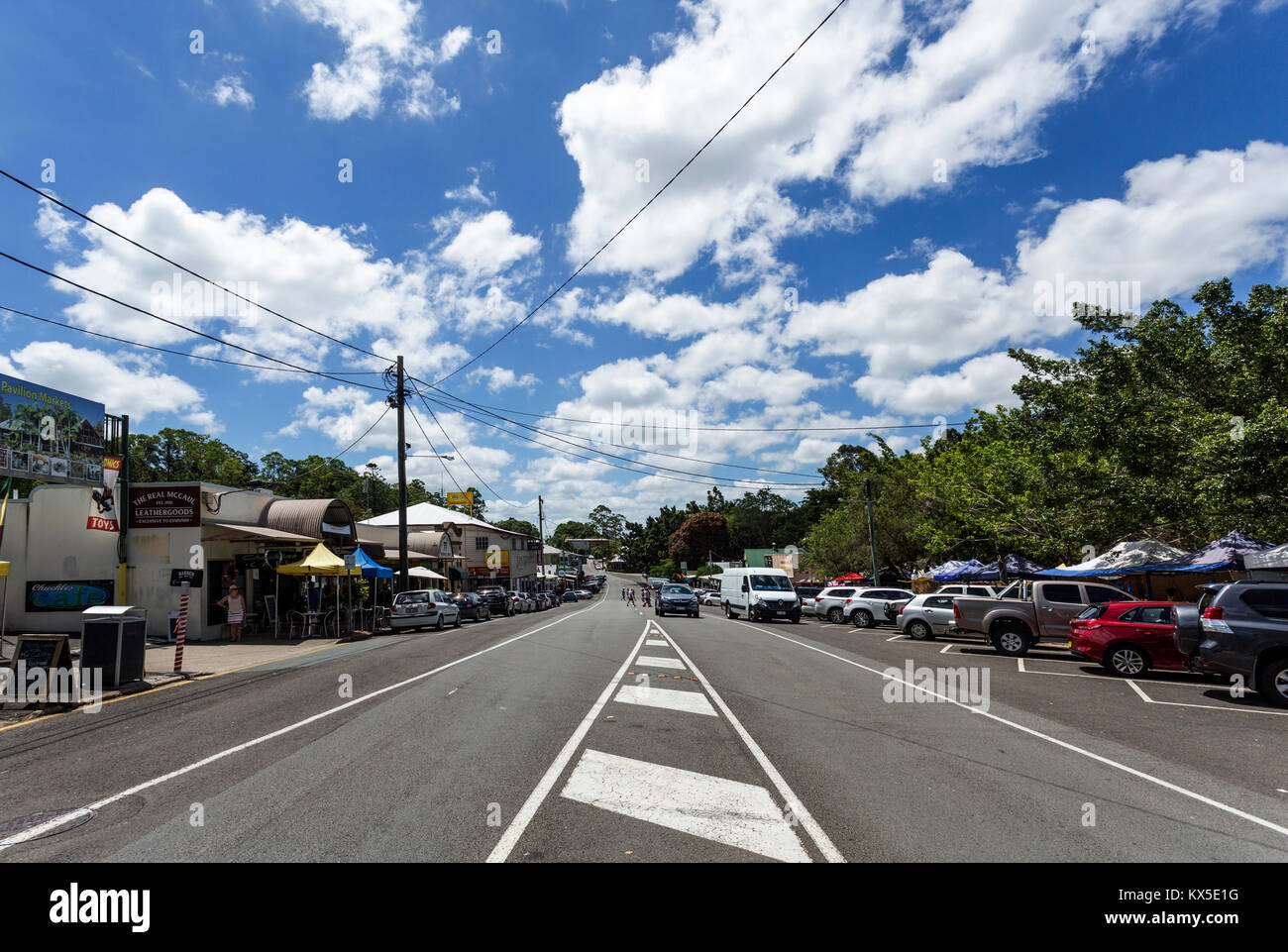 Eumundi è una piccola città fondata nel 1890 nella Sunshine Coast hinterland, Queensland, Australia Foto Stock